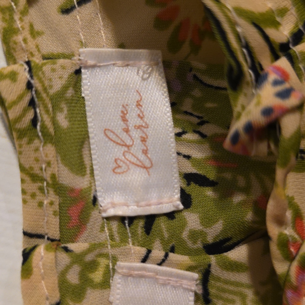 LC Lauren Conrad Floral Top with Green and Pink Accents - Picture 3 of 10